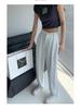 Women's High-Waisted Black Wide-Leg Slimming Pants - Petite, Floor-Length, Casual Fit