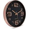Wall Clock 12" Silent Quartz Decorative Latest Wall Clock Non-Ticking Classic Clock Battery Operated Round Easy To Read For Room/Home
