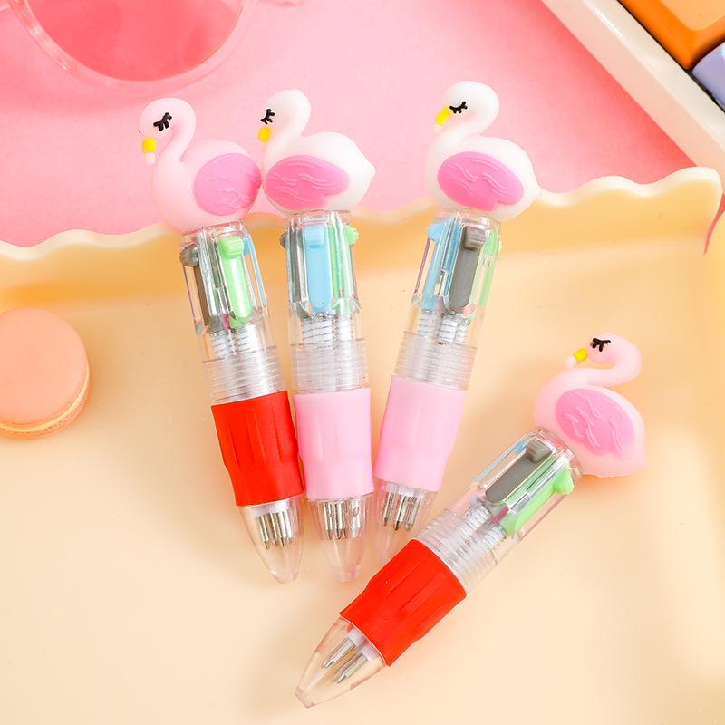Entzückender Tierkopf Mini-Kugelschreiber in vier Farben - Schülergeschenk Schreibwaren.