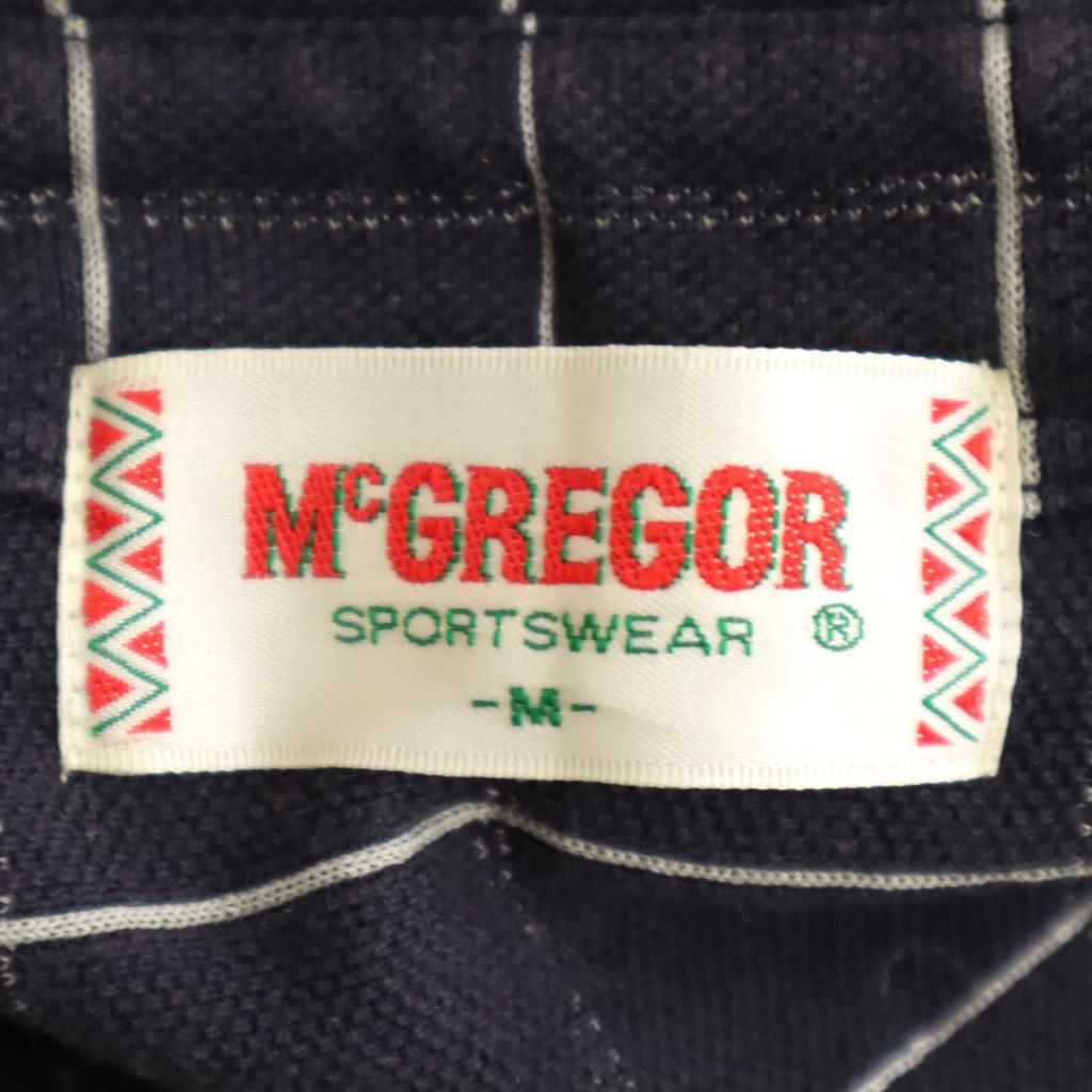 McGregor Check Pattern Short Sleeve Polo Shirt M Navy Fawn Men's Used