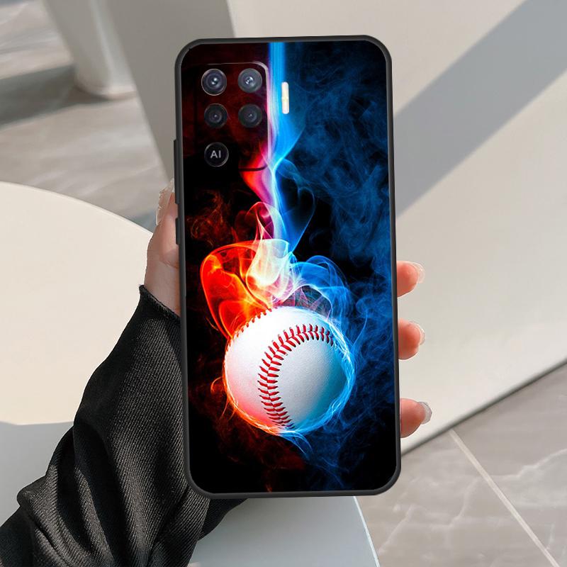 Baseball Case For Oppo A17 A57 A77 A60 A80 A40 A74 A54 A94 A78 A98 A18 A38 A58 A96 A76 A16 A15 A5 Pro