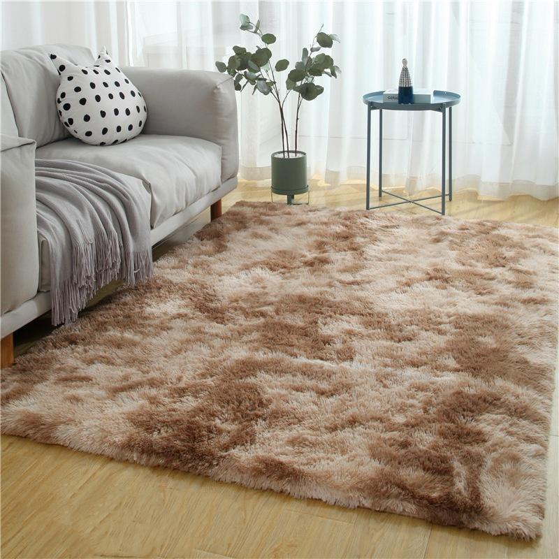 Hand-Dyed Gradient Bedside Blanket, Long-Haired Luxurious Sofa Coffee Table, Bedroom Floor Mat, Home Decoration