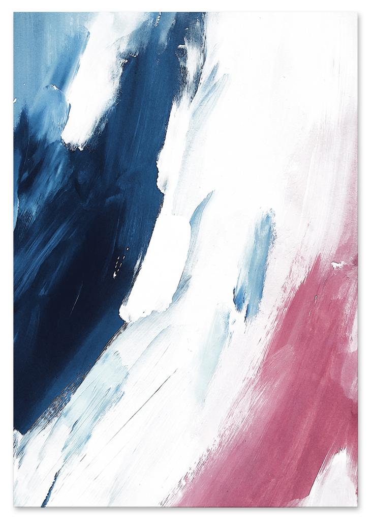 Poster Abstract Burgundy Blue