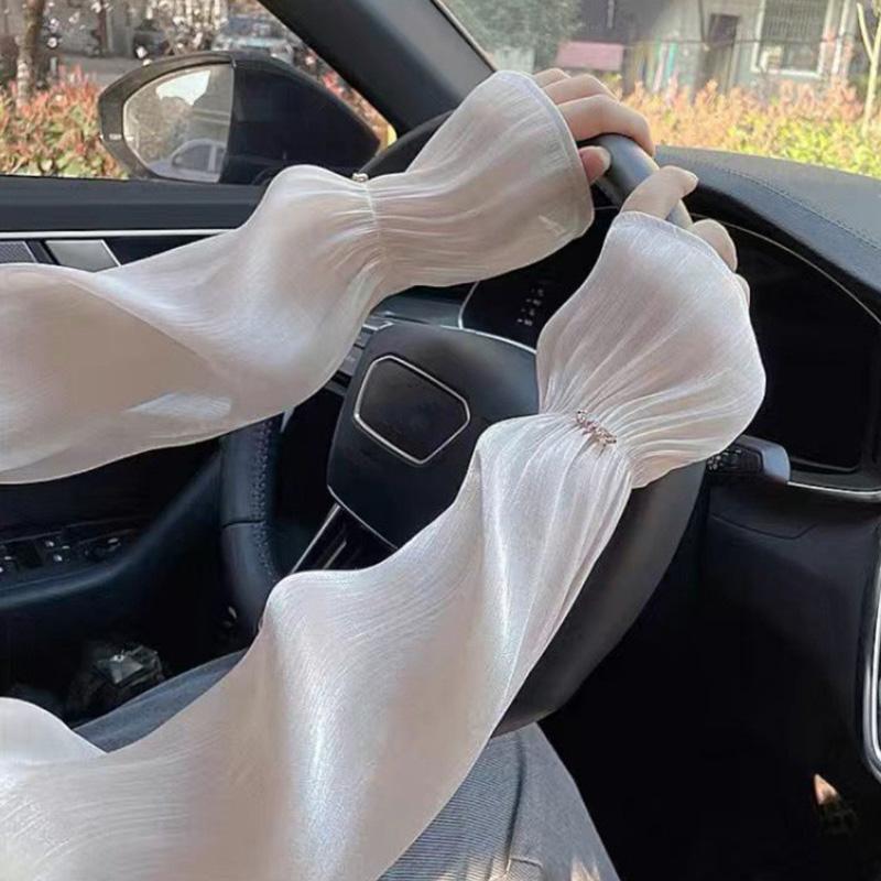 

1Пара эластичных кружевных тюлев Чехол для локтей Защита от солнца Рукава для рук Чехлы для рук Нарукавники Бег