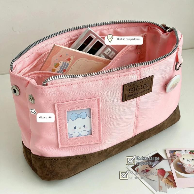 Kawaii Pencil Case Large Capacity Compact Portable Stationery Organizer for Students Travel Outdoor Sketch Use