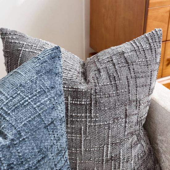 Textured Pillow Cover 18" x 18" Solid Color Throw Pillow Cover Decorative Pillow Case with Hidden Zipper for Couch Sofa Car Travel