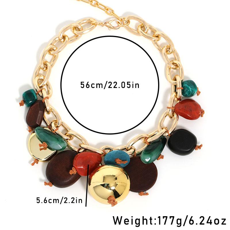 Statement Boho Colorful Beads Necklace Handmade for Woman Girl Wedding Party Jewelry