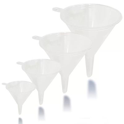 4Pcs/set Plastic Funnels Reusable Clear PP Lab Funnel Kitchen Funnel Lab Bottles Essential Oils Tools