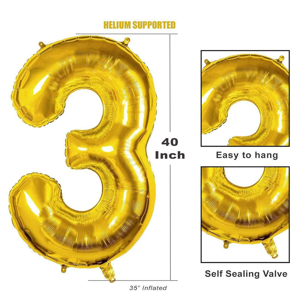 40inch Giant Golden Digital Balloon  0-9, Anniversary Party Decoration, Birthday Balloon