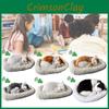 Plush Sleeping Realistic Breathing Cat Furry Dog With Mat Creative Animals Decor