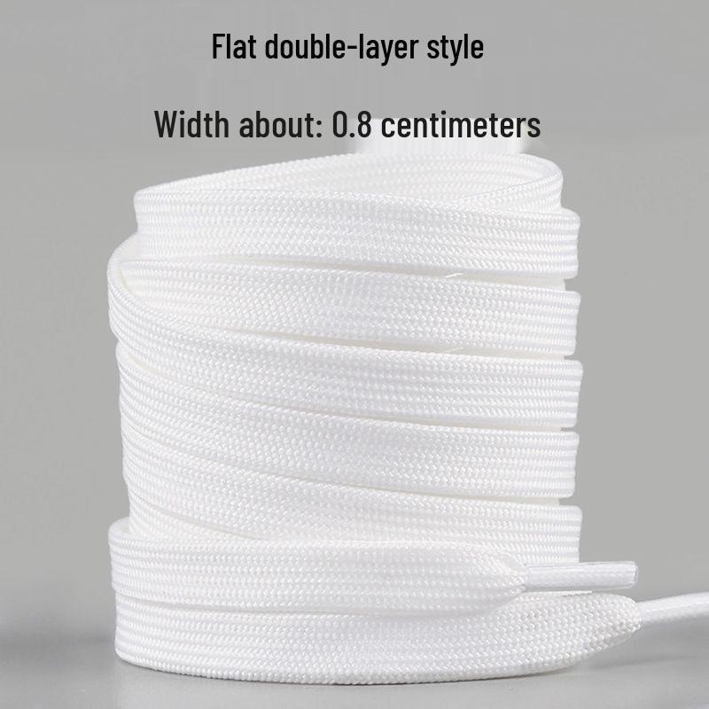 Unisex White Canvas Sneakers with Cotton Flat Shoelaces - Semi-Circular Style