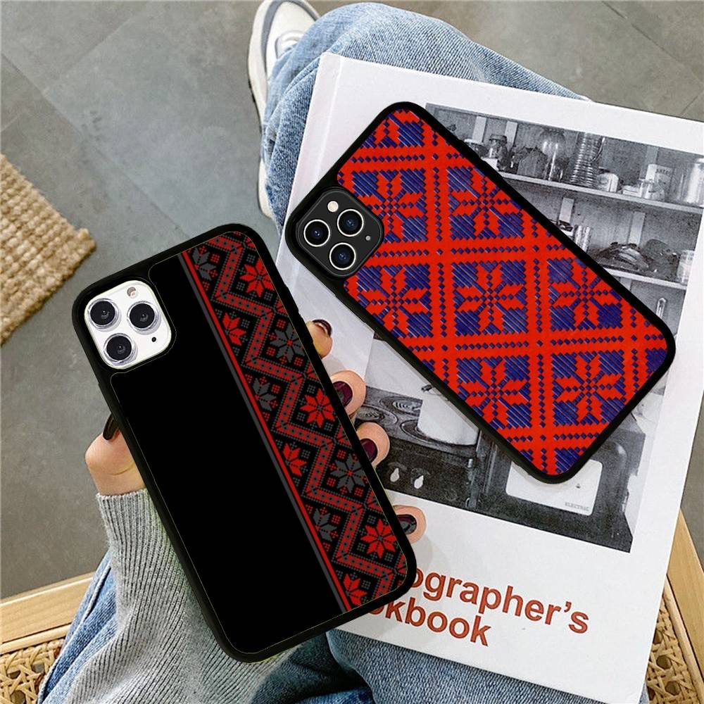 U-Ukraine Ornament Pattern Phone Case Silicone PC+TPU For For IPhone 11 12 13 14 15 16 Plus Pro Max Cover