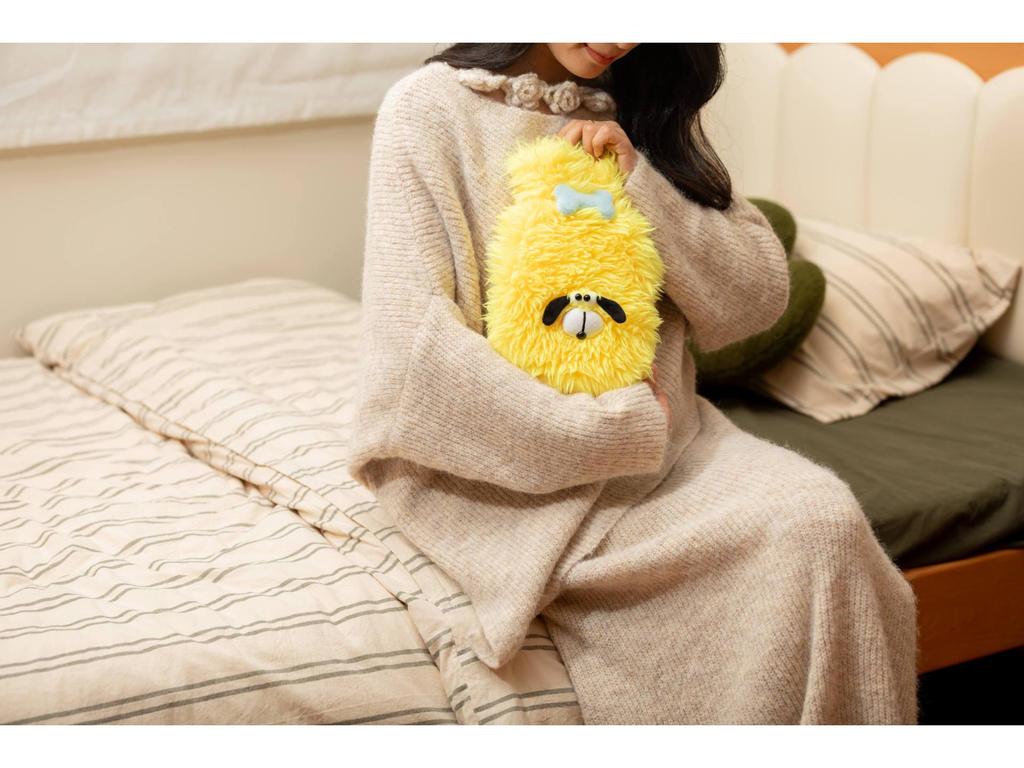 Cute Cartoon Monster PVC Hot Water Bag for Abdomen and Bed, Explosion-Proof