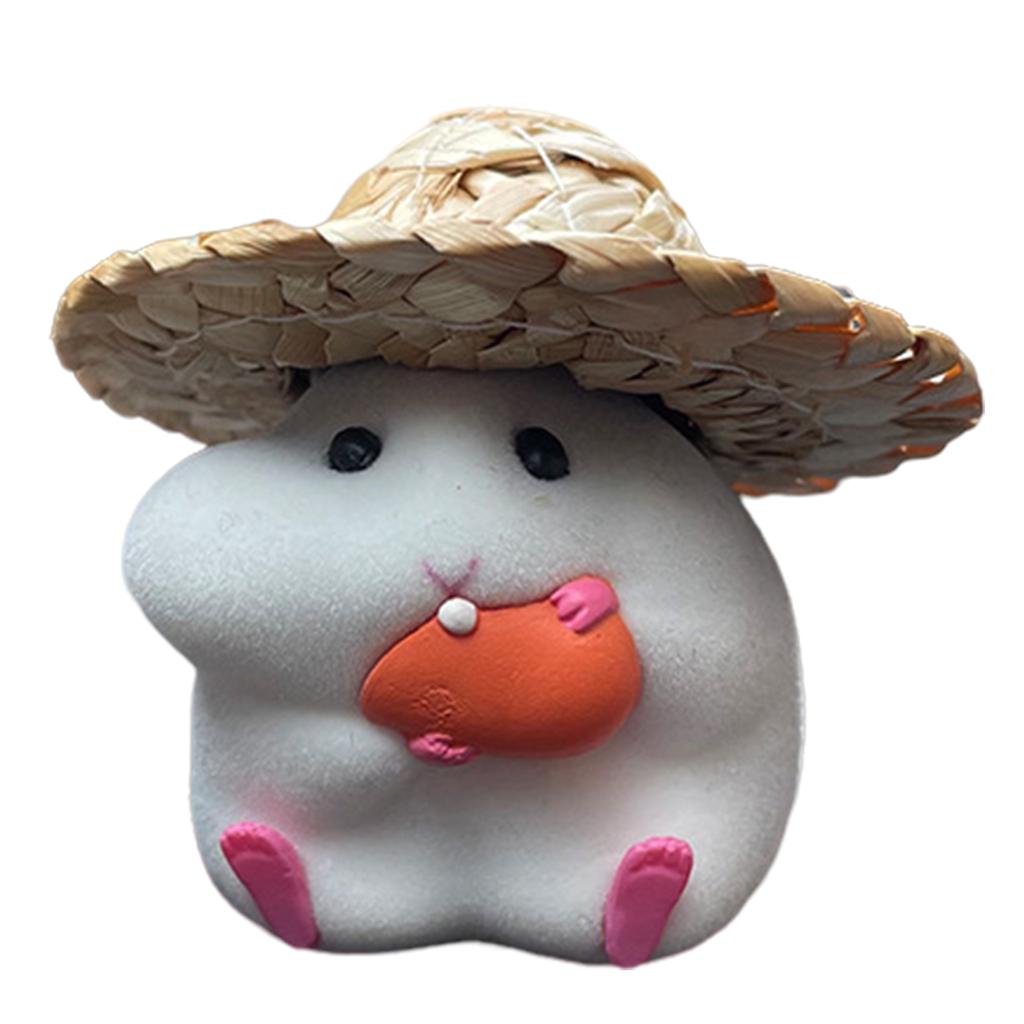 Hamster Car Decor Accessory Easy To Install Dashboard Ornament Fun Hamster Eating Seeds Vehicle Figurine for Interior