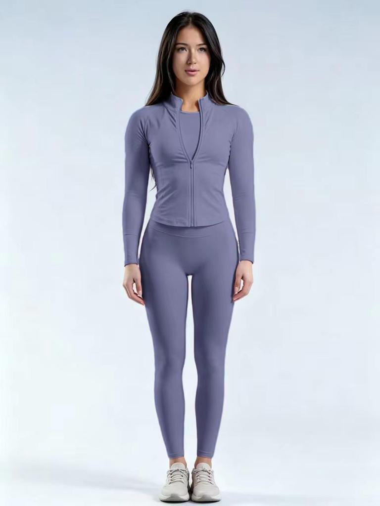 Hohe Taille Schlanke Passform Po-Hebend Yoga und Laufen Zweiteiliges Set