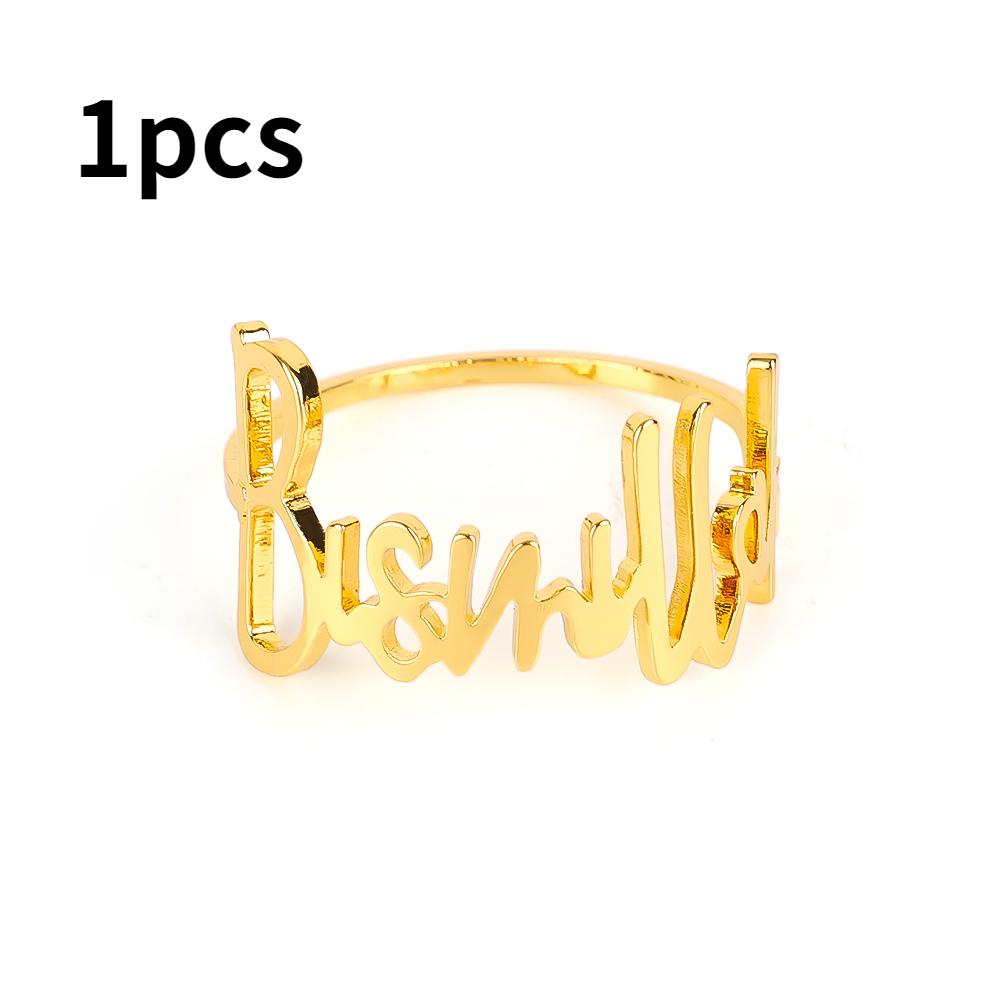 1/5PCS Fashion Letter Napkin Ring New Gold Silver Bismillah Napkin Rings Western Restaurant Hotel Wedding Party Home Decoration
