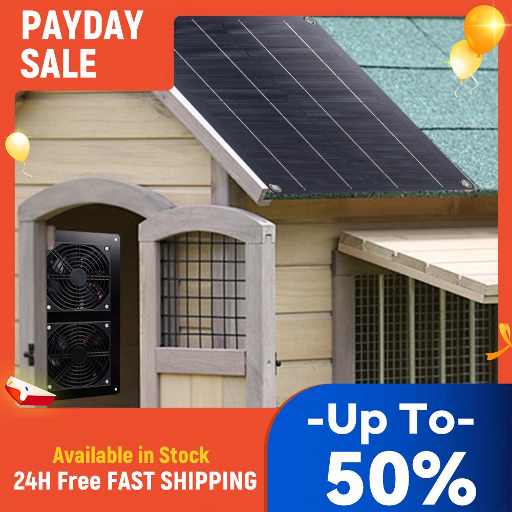 

15W 12V Solar Fans IP65 Waterproof Solar Powered Fan Kit Regulate Temperature Solar Panel Exhaust Fans for Outside Inside Shed China Mainland