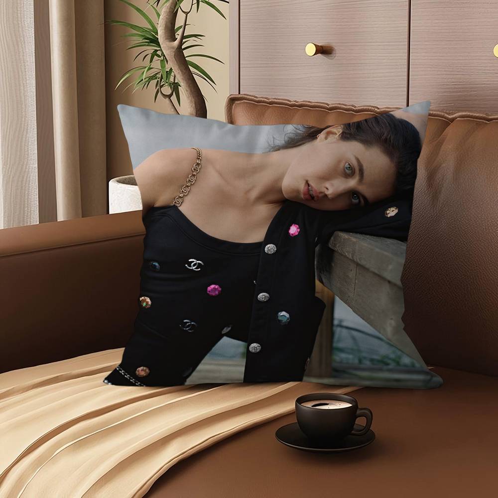 

M-Margaret Q-Qualley Personalized Pillow Cover Kids Bedroom Wild Party Decor Pillowcase Kid Birthday Shower Gift 12x12Inch