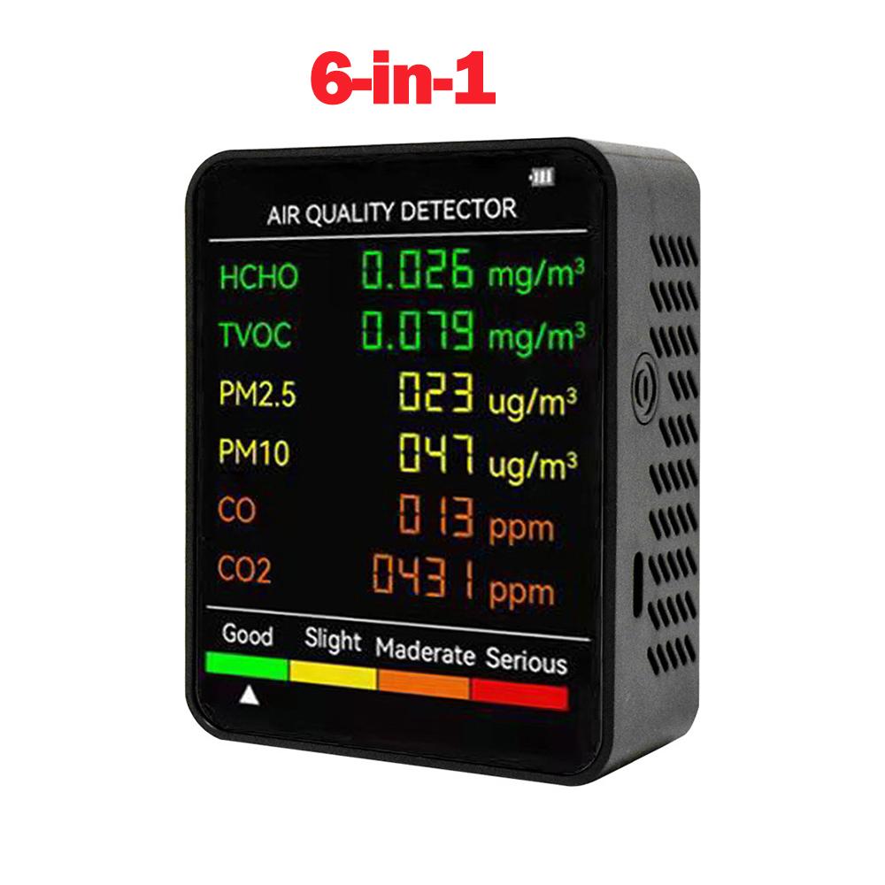 New Smart Air Quality Monitor CO2 CO TVOC HCHO PM Meter Digital Temperature Humidity Tester Home Air Detector