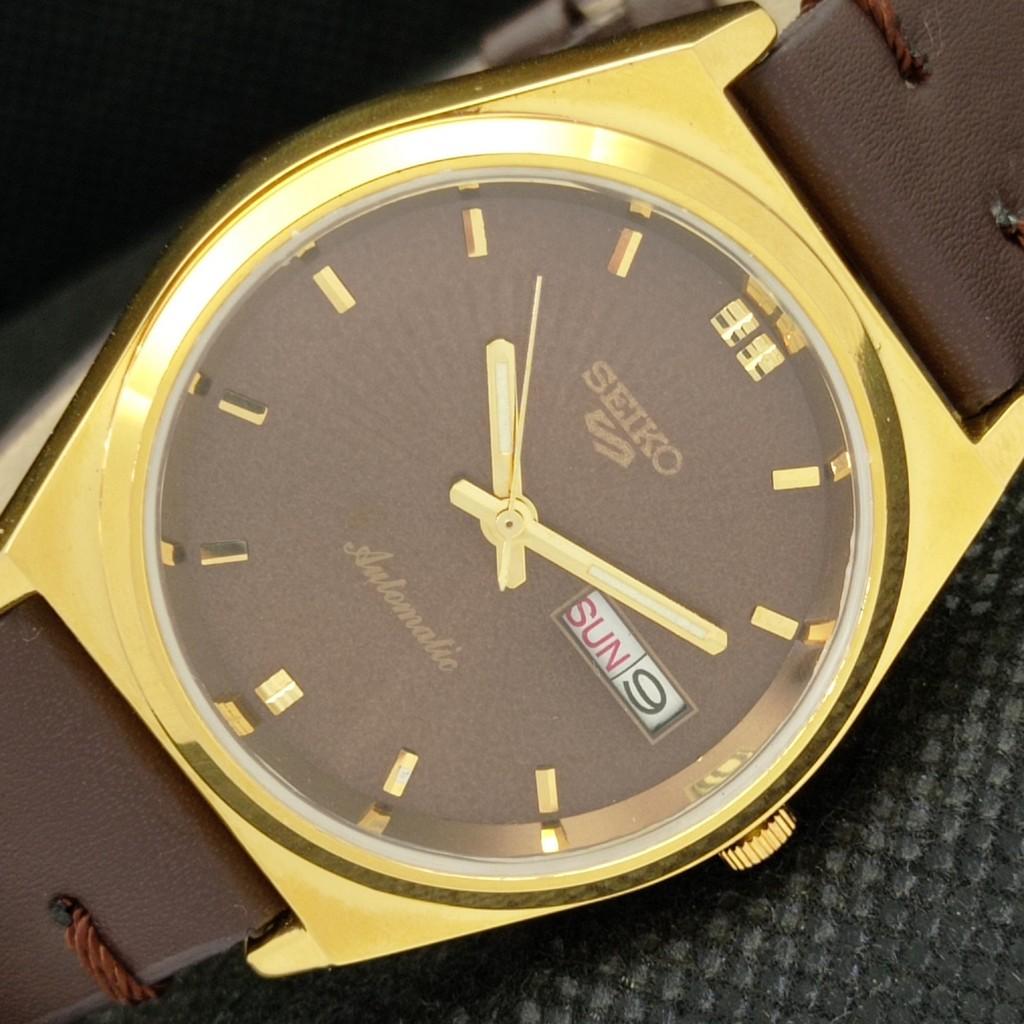 

ВОССТАНОВЛЕННЫЕ ВИНТАЖНЫЕ SEIKO 5 AUTO 6309A ЯПОНИЯ МУЖСКИЕ D/D КОРИЧНЕВЫЕ ЧАСЫ 593a-a311277-9 SKU593a-a311277