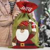 Three-Dimensional Santa Claus Burlap Backpack Candy Bag - Large Christmas Gift Decoration