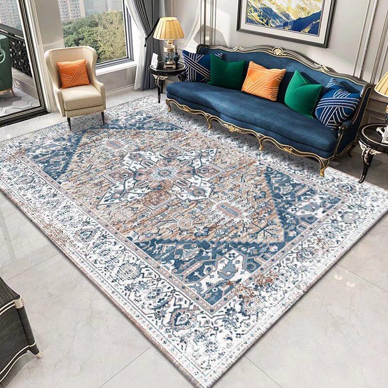 Bohemian Retro Coffee Tables Mat Bedroom Decoration Persian Non-slip kitchen floor carpet Washable Boho rugs Living Room Rug