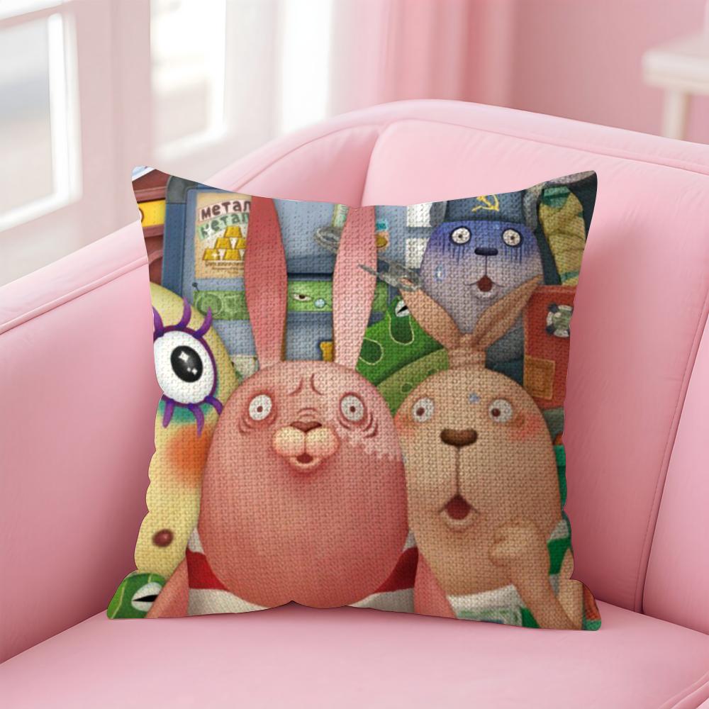 Anime UUsavich Cartoon Cushion Cover Natural Linen Pillow Case DoubleSided Print Decorative Sofa Pillowcase Home Decor Gift