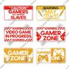 Putuo Decor Warning  Game Zone Tin Sign License Plate Plaque Metal Vintage Poster for Man Cave Pub Club Park Wall Art Decor