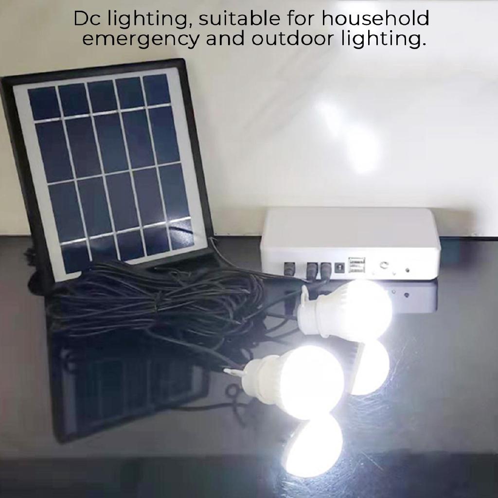 5v Storage Charger 2 USB Charger 3 LED Solar Light Bulbs Solar Generator