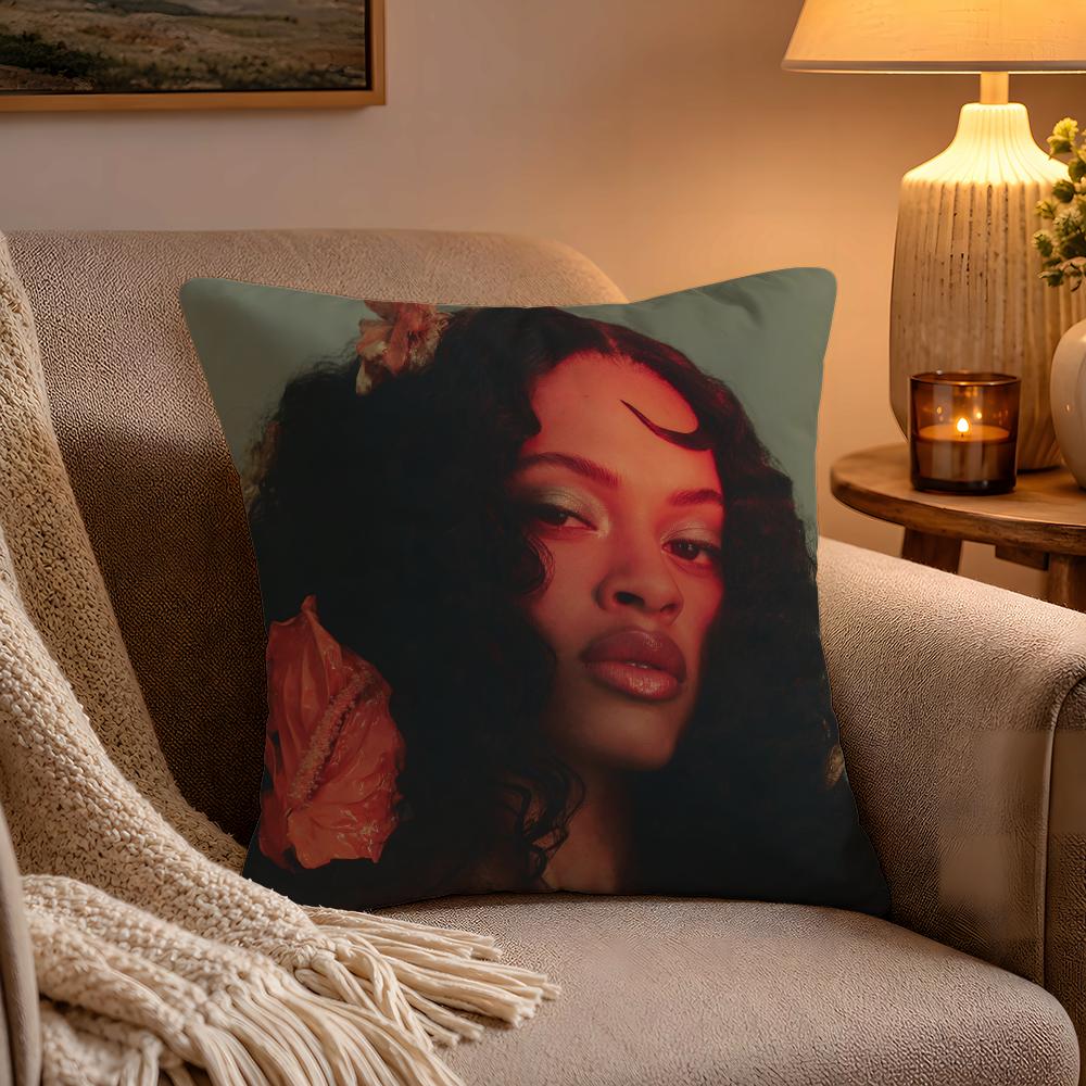 Hot Singer AAnnahstasia Pillow Case Soft Plush Cushion Cover Double Print and Invisible Zipper for Sofa Home Car Use
