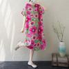 New 2025 Plus Size Summer Dress Printing Women Basic Casual Floral Short Sleeve Dress Loose Long Dress