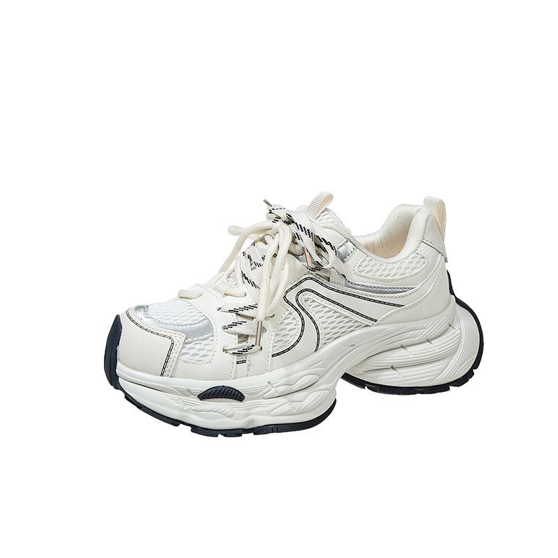 Casual Style Platform Dad Shoes Women's 2026 Mesh Breathable Casual Shoes Lace-up Heightening Versatile Sports Shoes