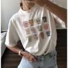 Summer European and American New Fashion Fruit Printing Casual Loose Round Neck Versatile Women's Cotton T-shirt Casual Wear