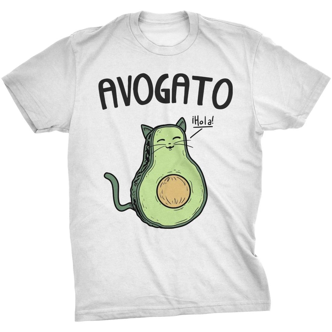 Mens Avogato Funny T shirt Avocado Cat Tee Cute Kitty Face Graphic Novelty Humor XS
