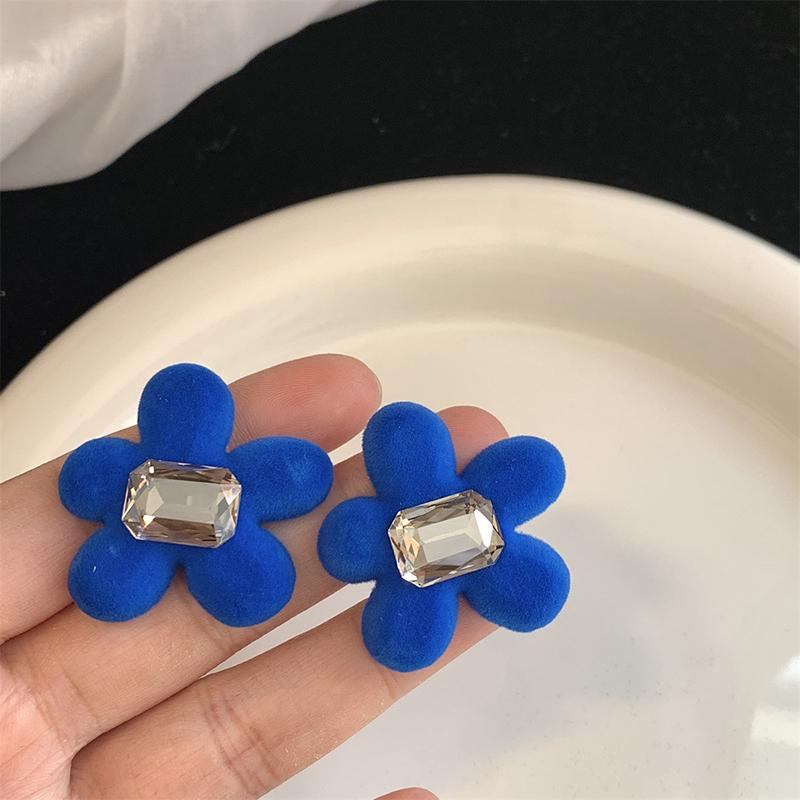 

Новые модные персонализированные серьги с преувеличенным синим цветком для женщин