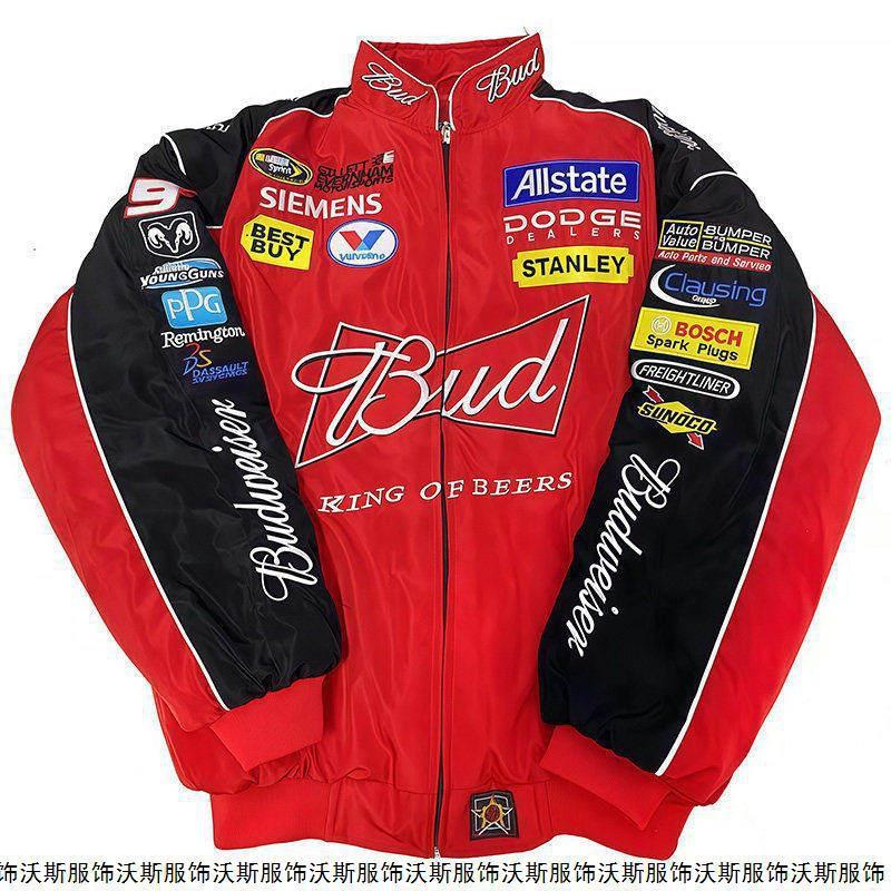 Men Women Motorcycle Riding Jacket Vintage Embroidered Biker Windbreaker Casual Outerwear