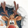 Santa Claus Wall Stickers Removable 3D Effect Christmas Cartoon Decals Santa Reindeer Living Room Stickers for Dorm Office Party