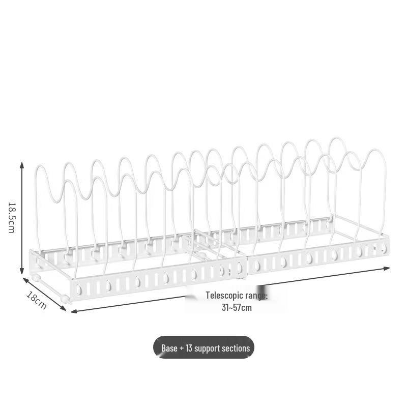 Adjustable Telescopic Kitchen Cabinet Cookware & Dish Rack