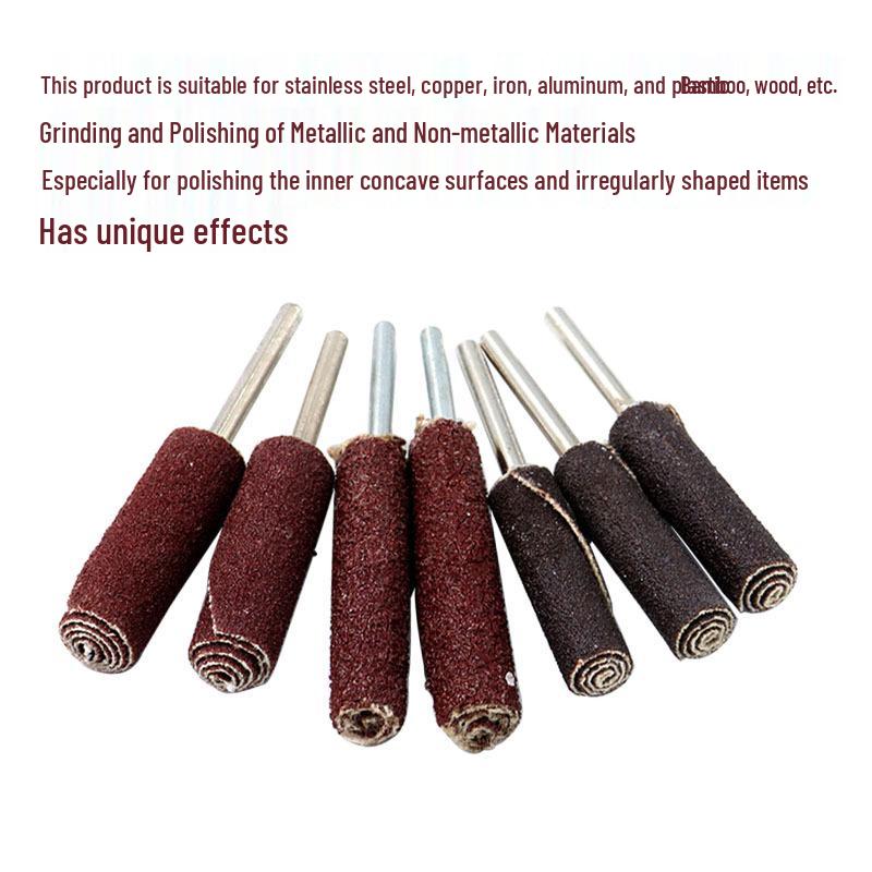 Cylindrical Sandpaper Grinding Head with Flap Wheel for Metal Polishing - Fits Electric Grinders