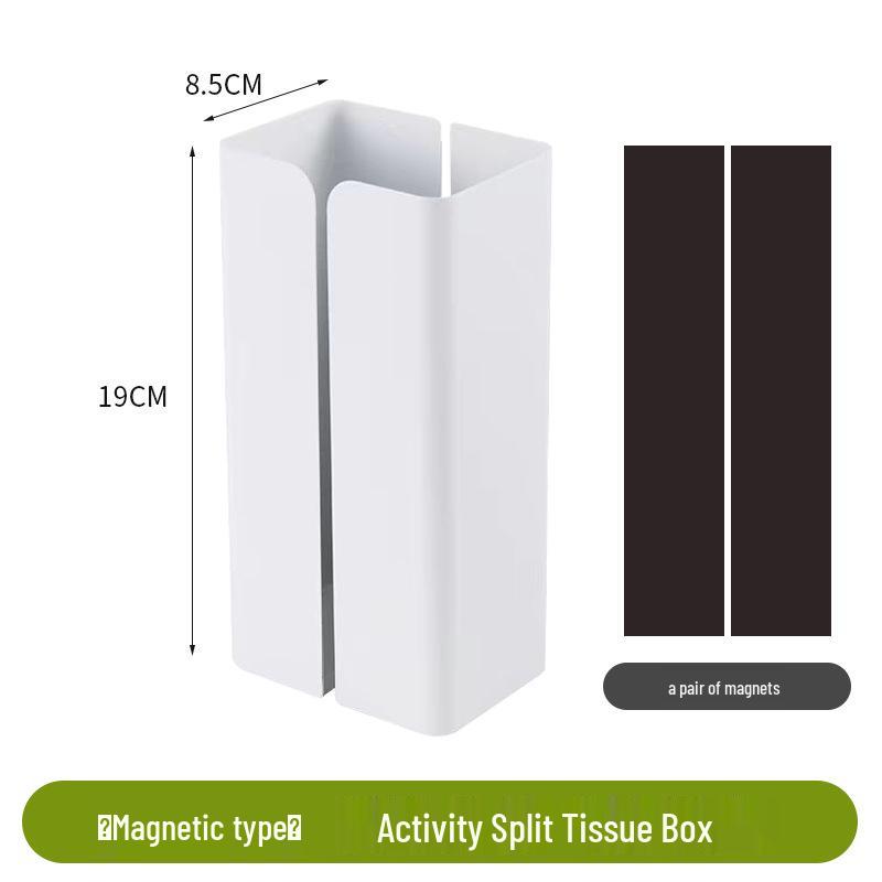 Wall-Mounted Magnetic Tissue Storage Box - Multifunctional Kitchen Fridge Organizer Punch-Free Wet Wipe Holder белый 880₽