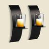 2pcs, Wall Sconce Candle Holder, 3D Curved Wall Candle Holder, Black Iron Candle Holder, Wall Hanging Candle Tray, Template Room
