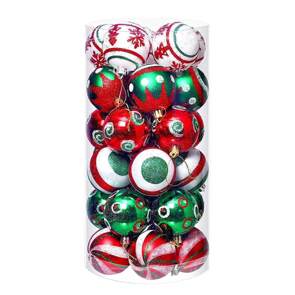 

30Pcs Christmas Ball Shatterproof 2.36 Inch Christmas Tree Decoration Balls Xmas Decorative Balls Holiday Wedding Party Decor