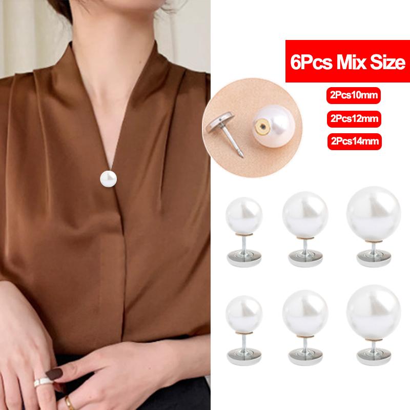 6 Pezzi Bottoni Spilla Perla Bottoni Senza Cucitura Bottoni Decorazione Fai da Te Per Camicie Vestiti Maglioni Cappotti Sciarpe Cappelli Scarpe Decorazioni Abbigliamento