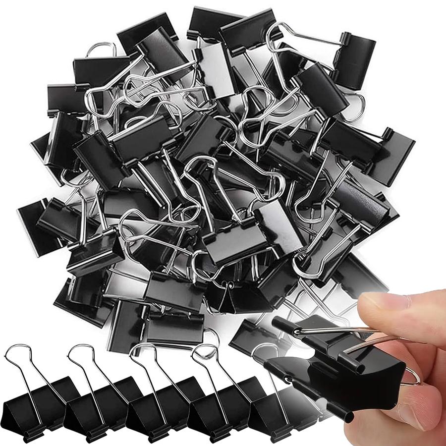 20 Stück 3,2 cm Schwarze Metall-Klammer Büro Dokumentensammlung Aufbewahrungsklammer Schreibwaren Ticket Langschwanzklammern Bürobedarf