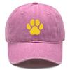 Golden Cat Paw Print Snapback Sun Hat, Mesh Hat Cozy Leisure Casual Breathable Adjustable Baseball Cap