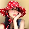 Polka Dot Ribbon Summer Sun Hat Lace Bucket Hat Fashion Sunshade Hat  Girl