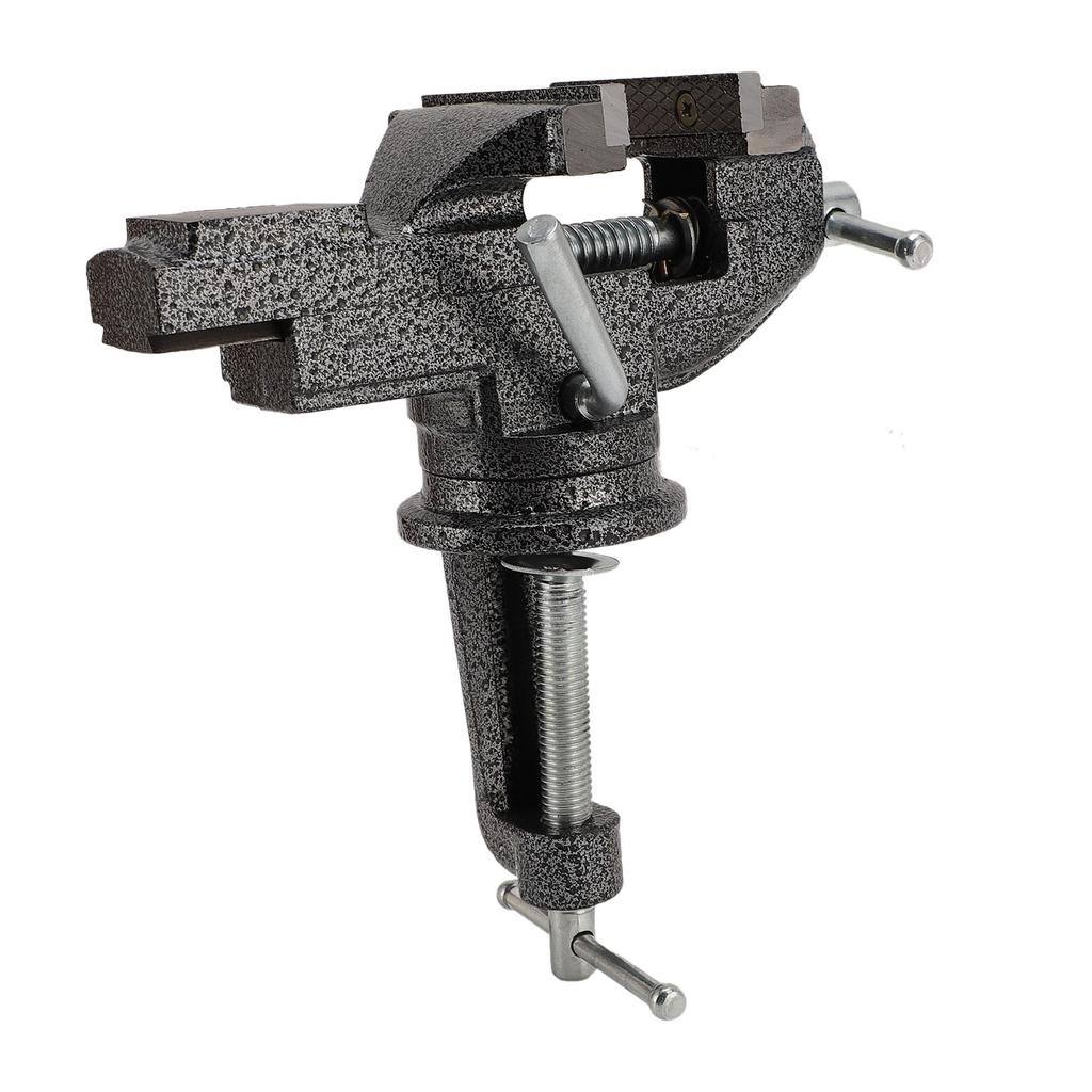 Universal Table Vise Home Clamp On Portable Bench Clamp 360 Degree Swivel Base Black