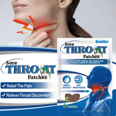 6 pezzi Cerotto per faringite inodore Cerotto per gola gonfia e pruriginosa cronica Infiammazione non irritante Cerotto per faringite inodore ...