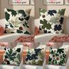 Fashion Green Home Winter Christmas Pine Leaf Cushion Cover Linen Pillowcase Cover Soft Decor For Sofa Home Room