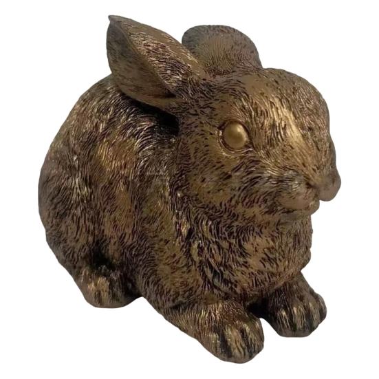 Vintage Rabbit Figurine Carving Bunny Statue Animal Sculpture Home Office Bookshelf Desktop Fengshui Decoration Ornament